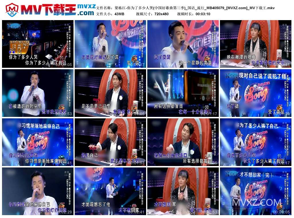 梁栋江-你为了多少人哭(中国好歌曲第三季)_国语_流行_MB405079